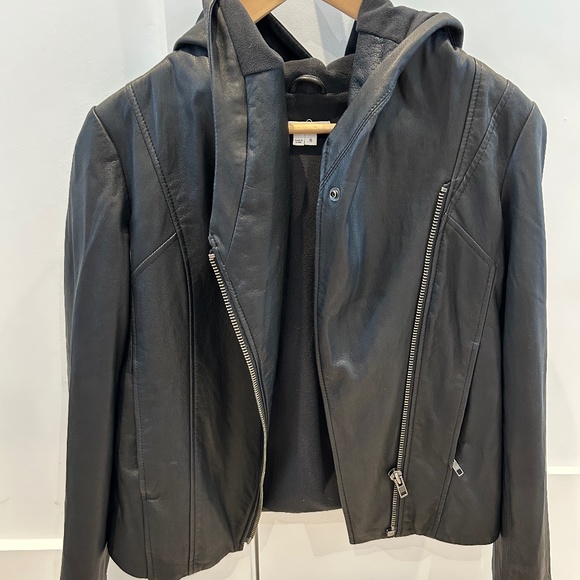 Helmut Lang Leather Jacket Hooded - Picture 1 of 2